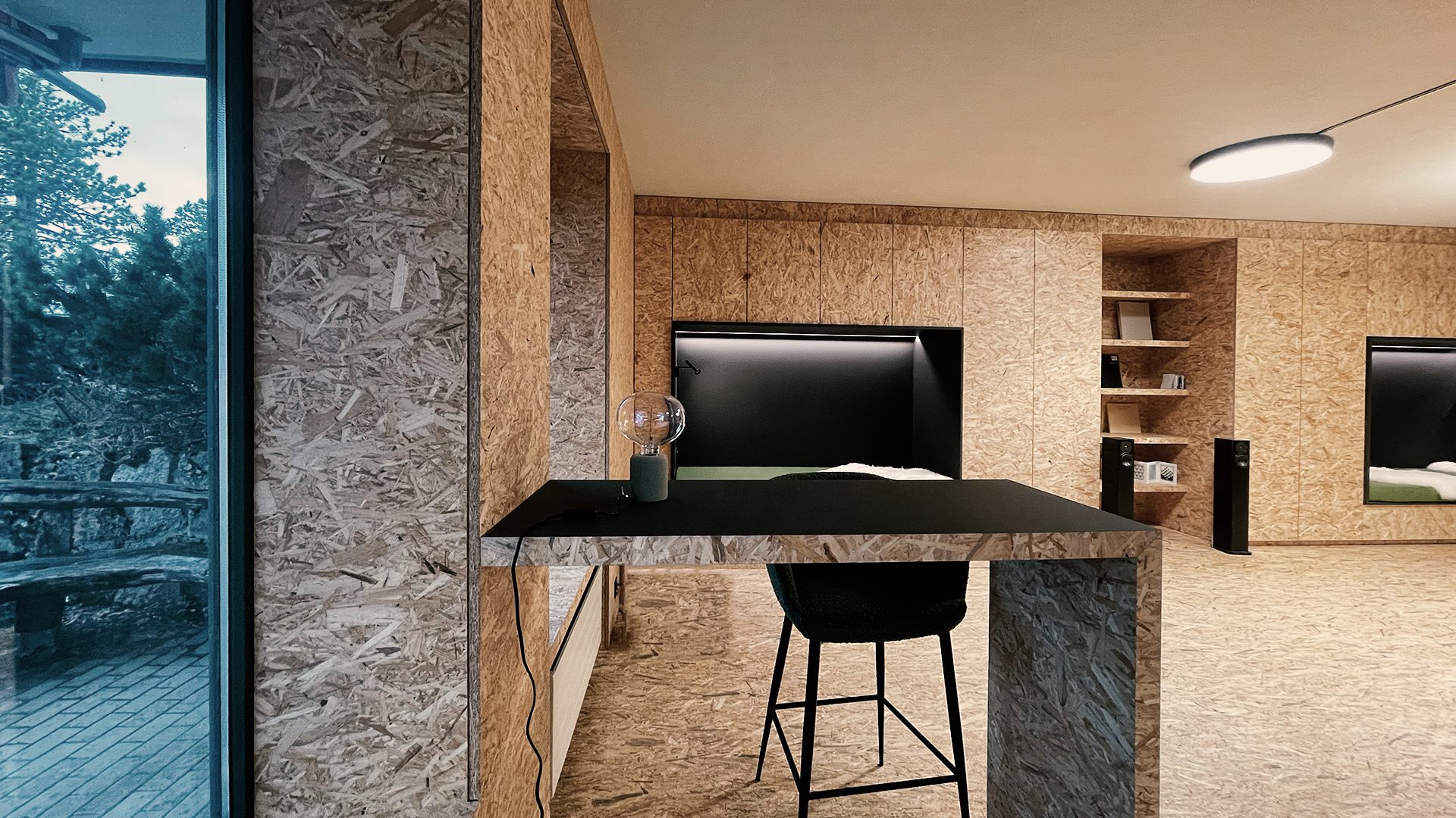 Bartisch am Fenster Bergwerk Rigi